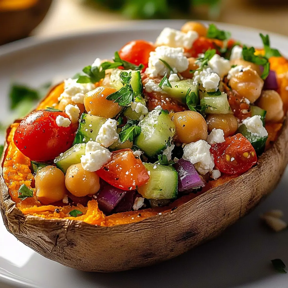 Mediterranean Stuffed Sweet Potatoes
