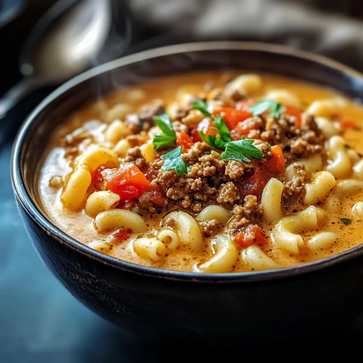 Cheeseburger Macaroni Soup