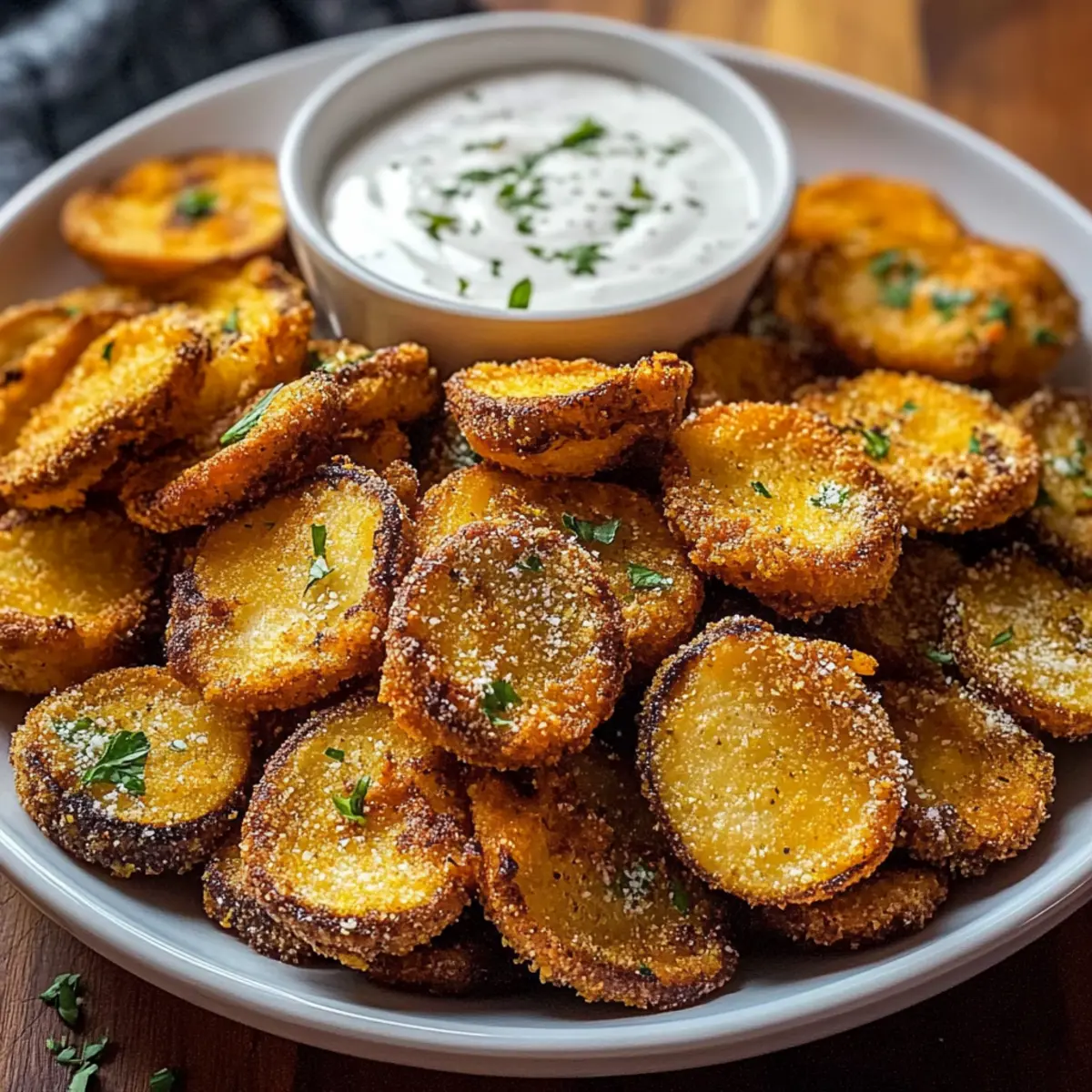 Fried Sliced Mushrooms with Ranch
