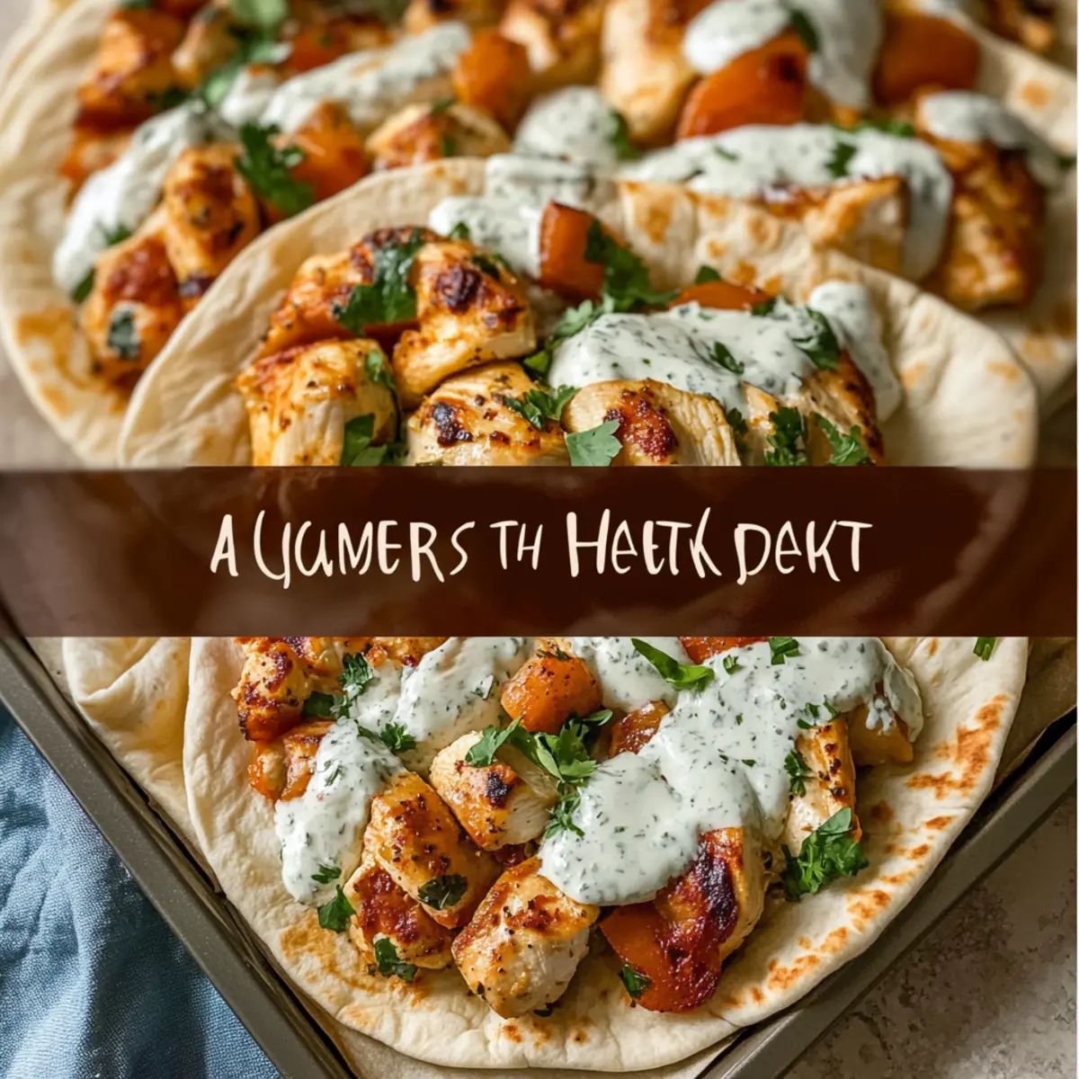Sheet Pan Chicken Pitas with Herby Ranch Recipe