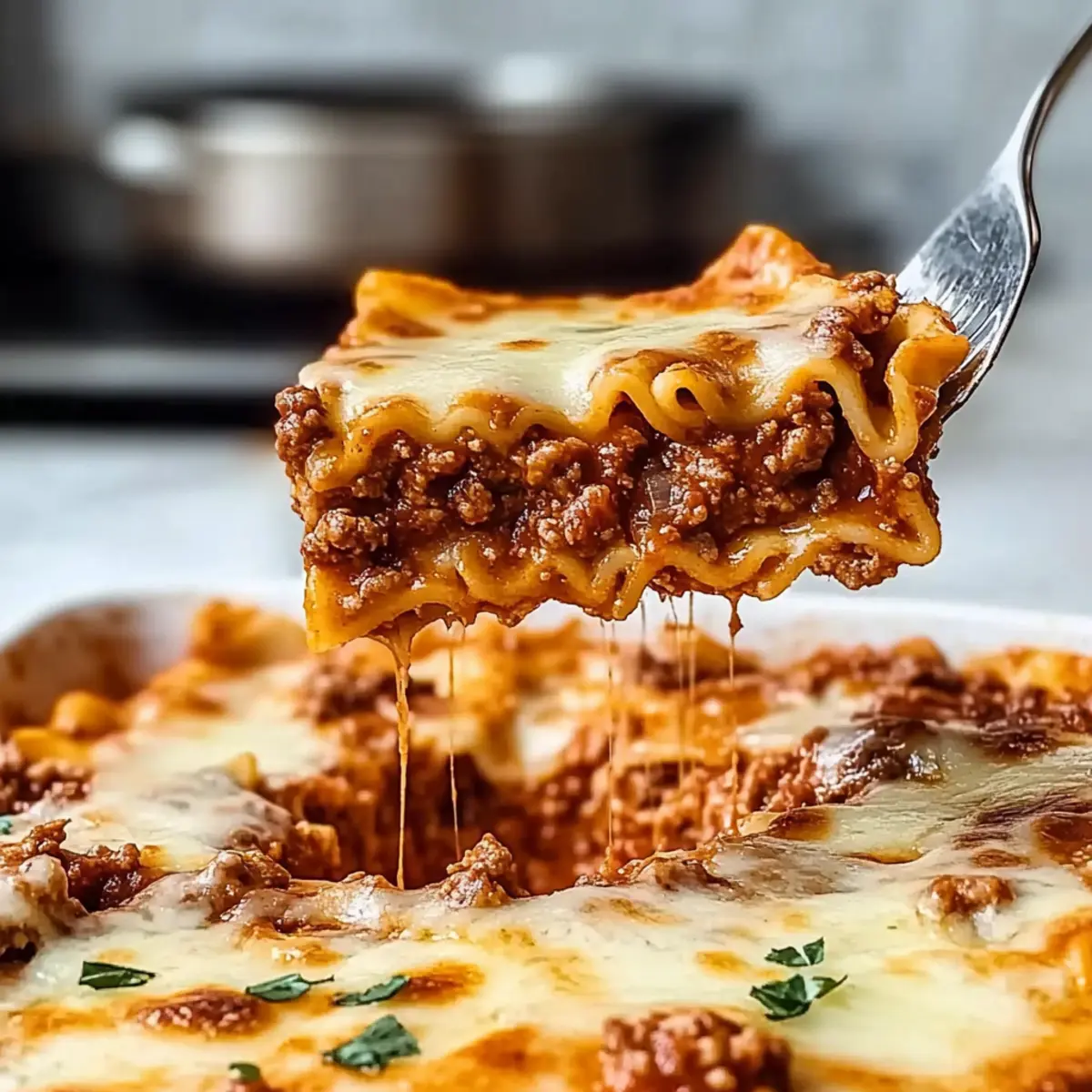 Cheesy Classic Meat Sauce Lasagna