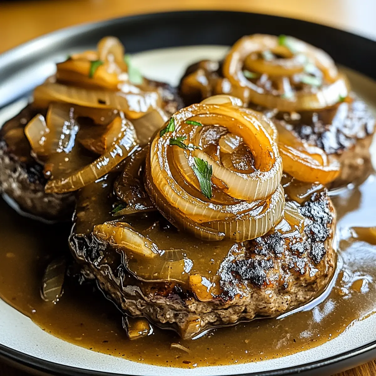 Hamburger Steak with Onions and Gravy