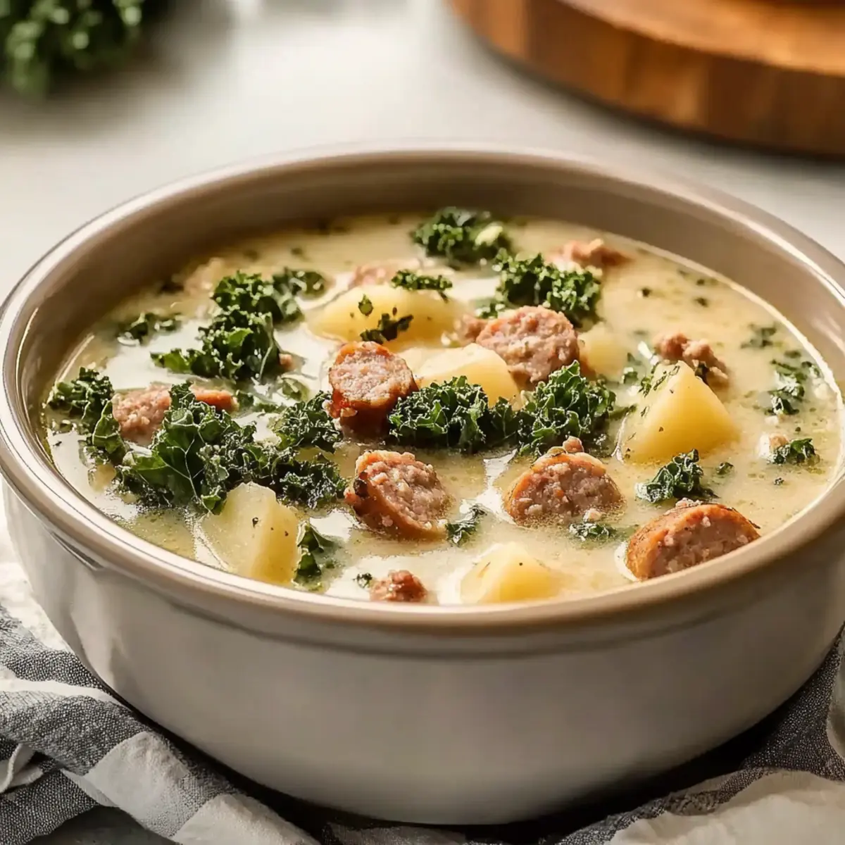 Crockpot Sausage, Kale, and Potato Soup