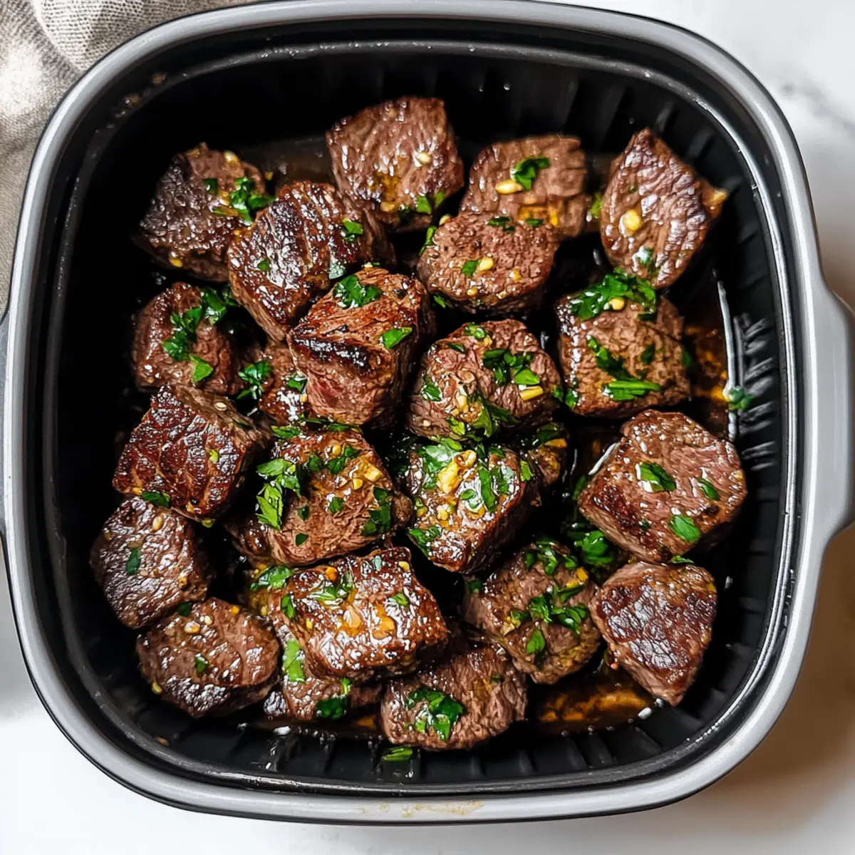 Air Fryer Garlic Butter Steak Bites