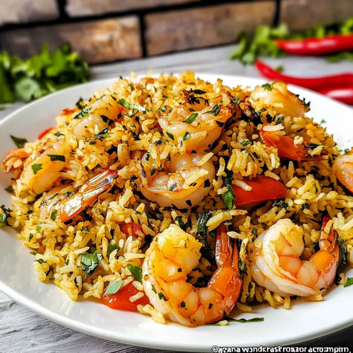 Shrimp Rice with Herbs
