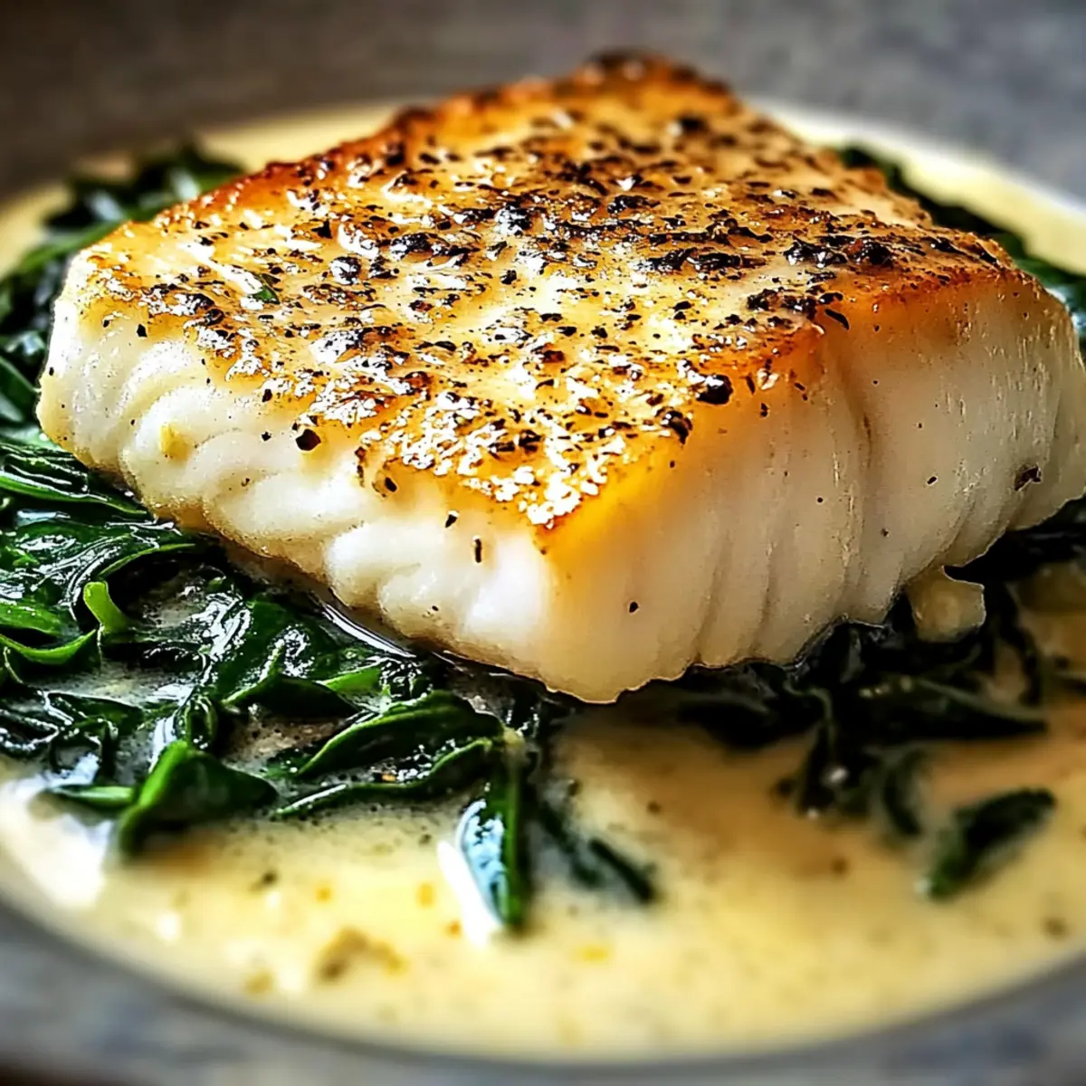 Irresistible Lemon-Garlic Sea Bass with Creamed Spinach