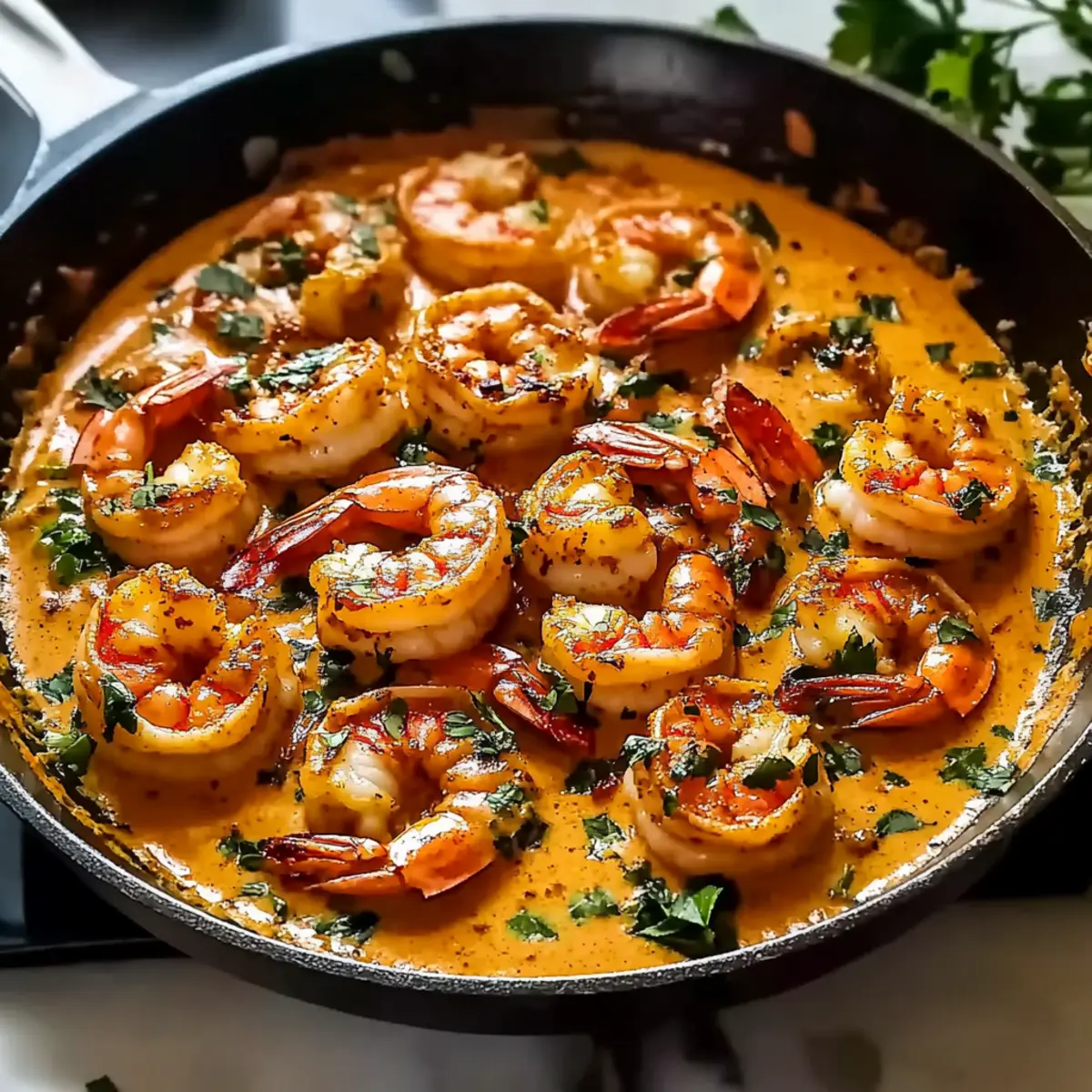 Creamy Garlic-Paprika Shrimp Skillet