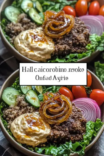 Burger Bowls with Caramelized Onion Aioli