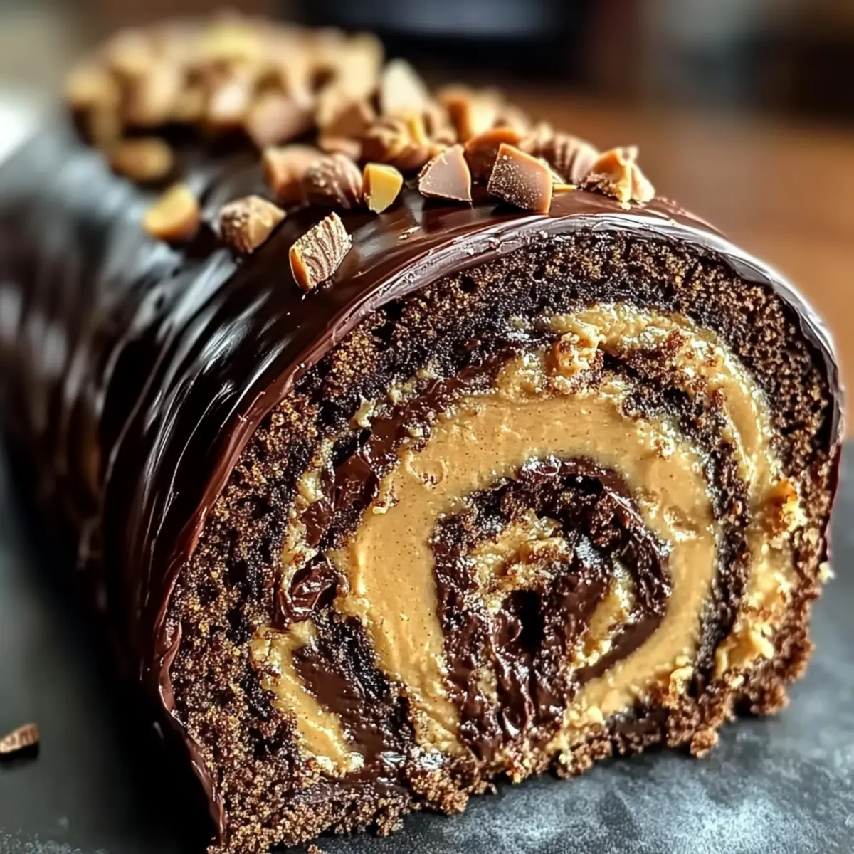 Peanut Butter Cup Chocolate Roll