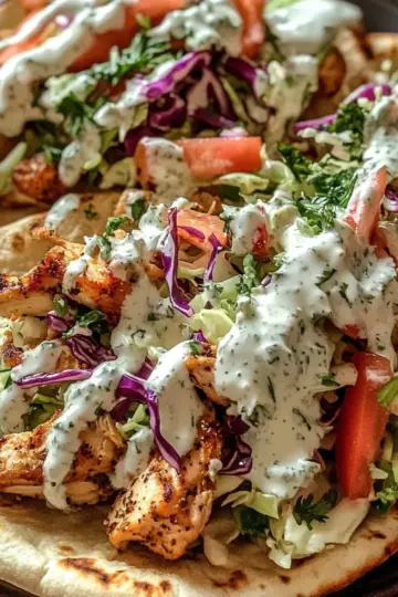 Chicken Pitas with Fresh Herb Ranch Slaw