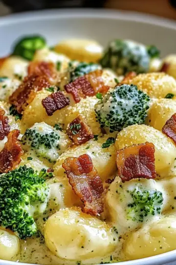 Boursin, Bacon, and Broccoli Gnocchi