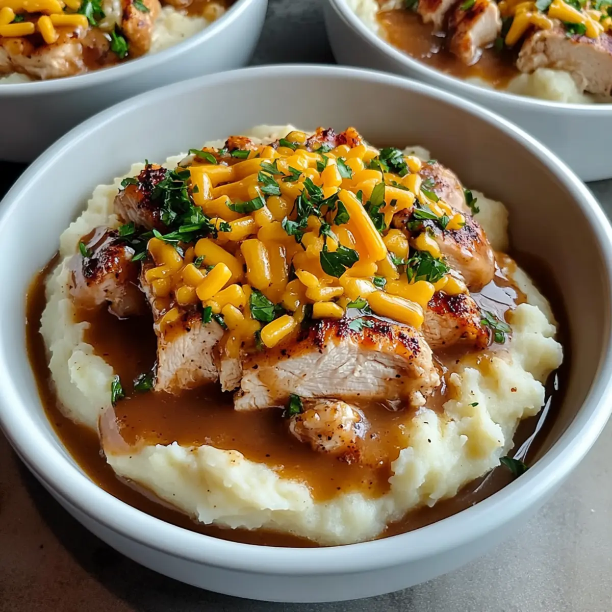 Chicken Mashed Potato Bowls