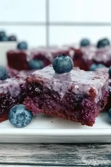 Glazed Blueberry Brownies