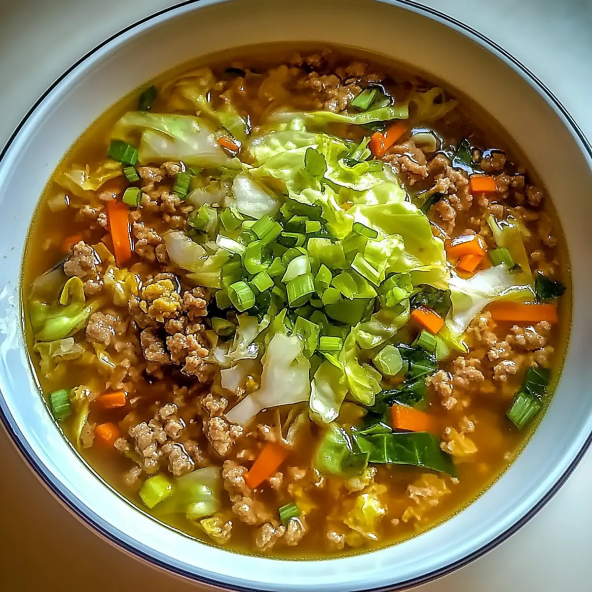 Egg Roll Soup with Green Onions