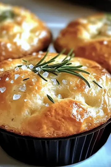 Garlic Rosemary Focaccia Muffins