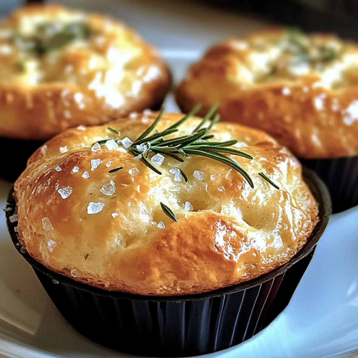 Garlic Rosemary Focaccia Muffins