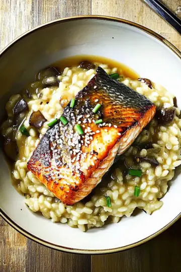 Japanese Style Risotto with Seared Salmon
