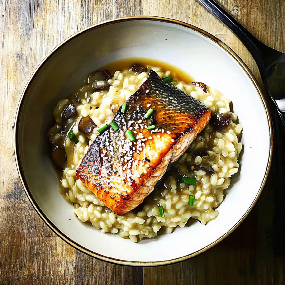 Japanese Style Risotto with Seared Salmon