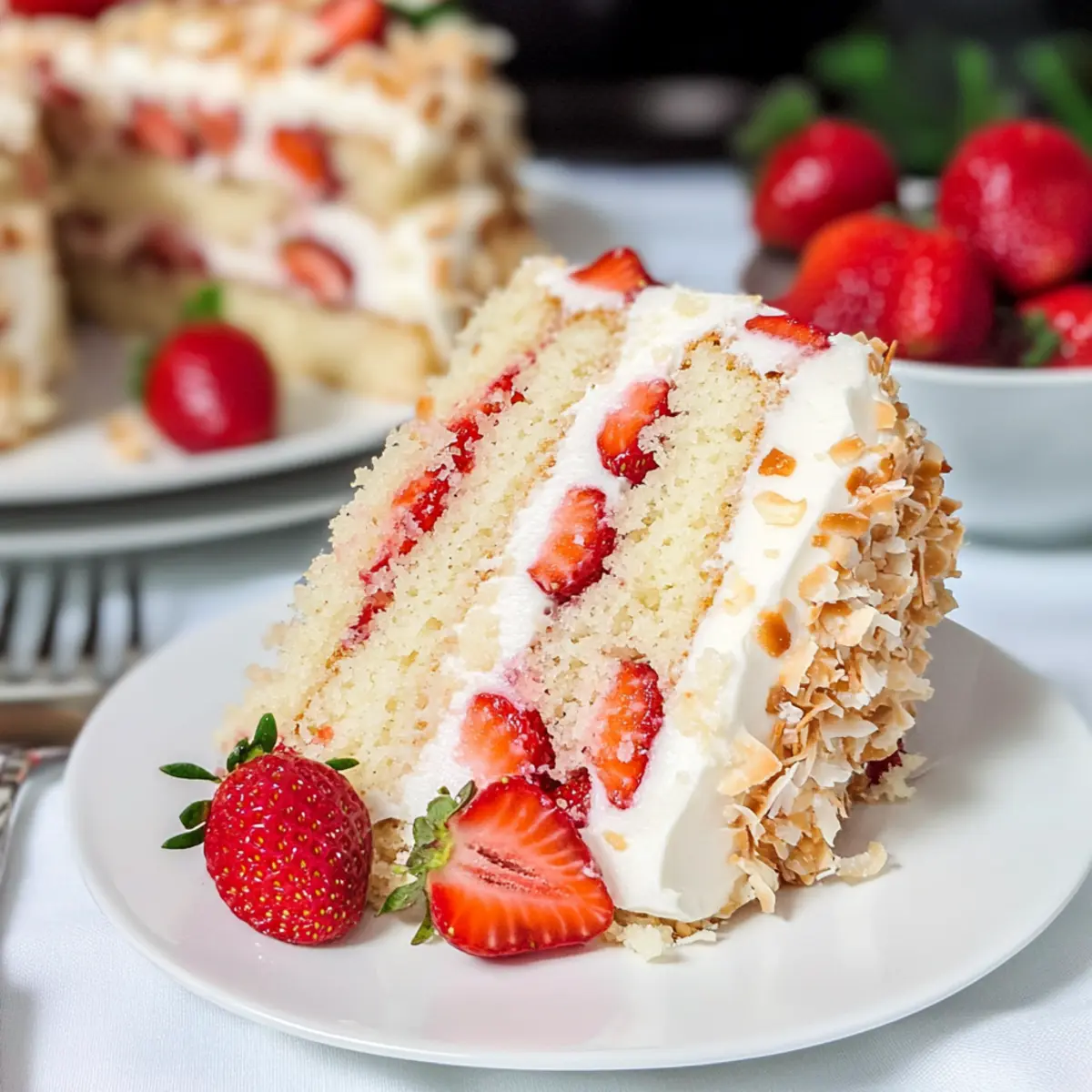 Coconut Strawberry Cake