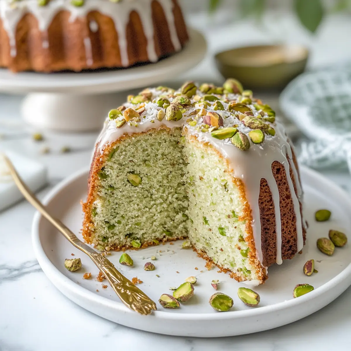 Coconut and Pistachio Pudding Cake
