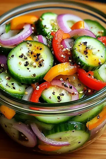 Pickled Cucumber, Onion, and Bell Pepper Salad