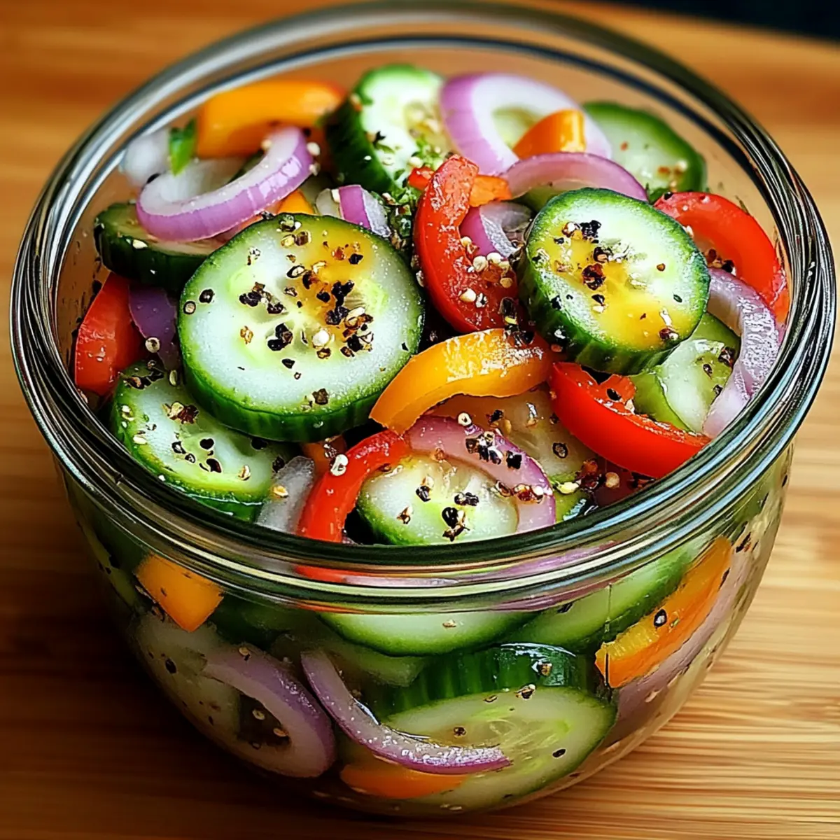 Pickled Cucumber, Onion, and Bell Pepper Salad