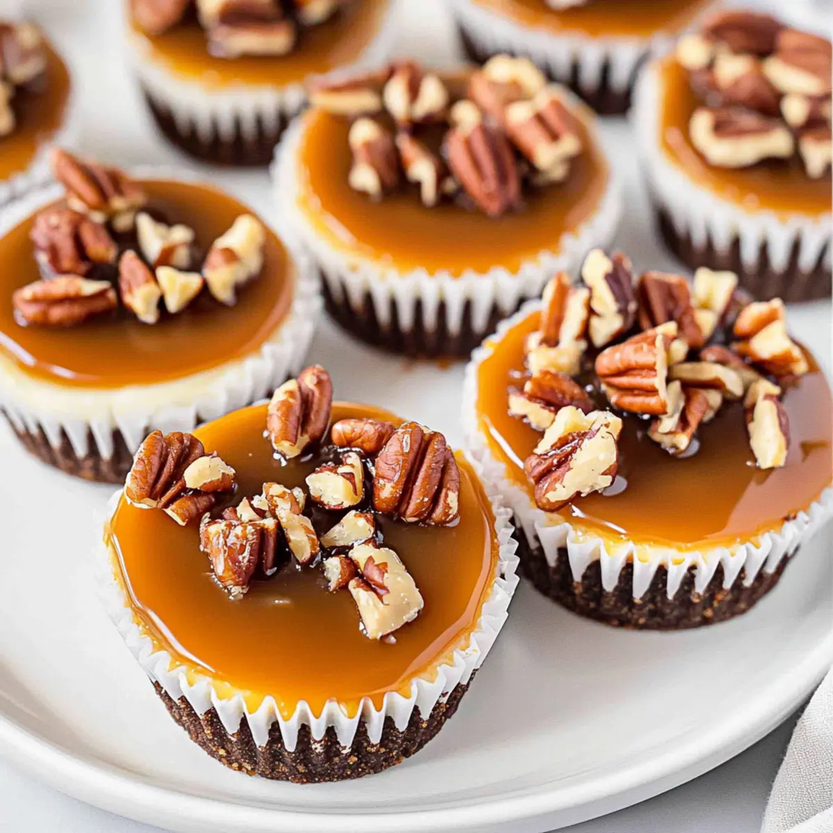 Mini Turtle Cheesecakes