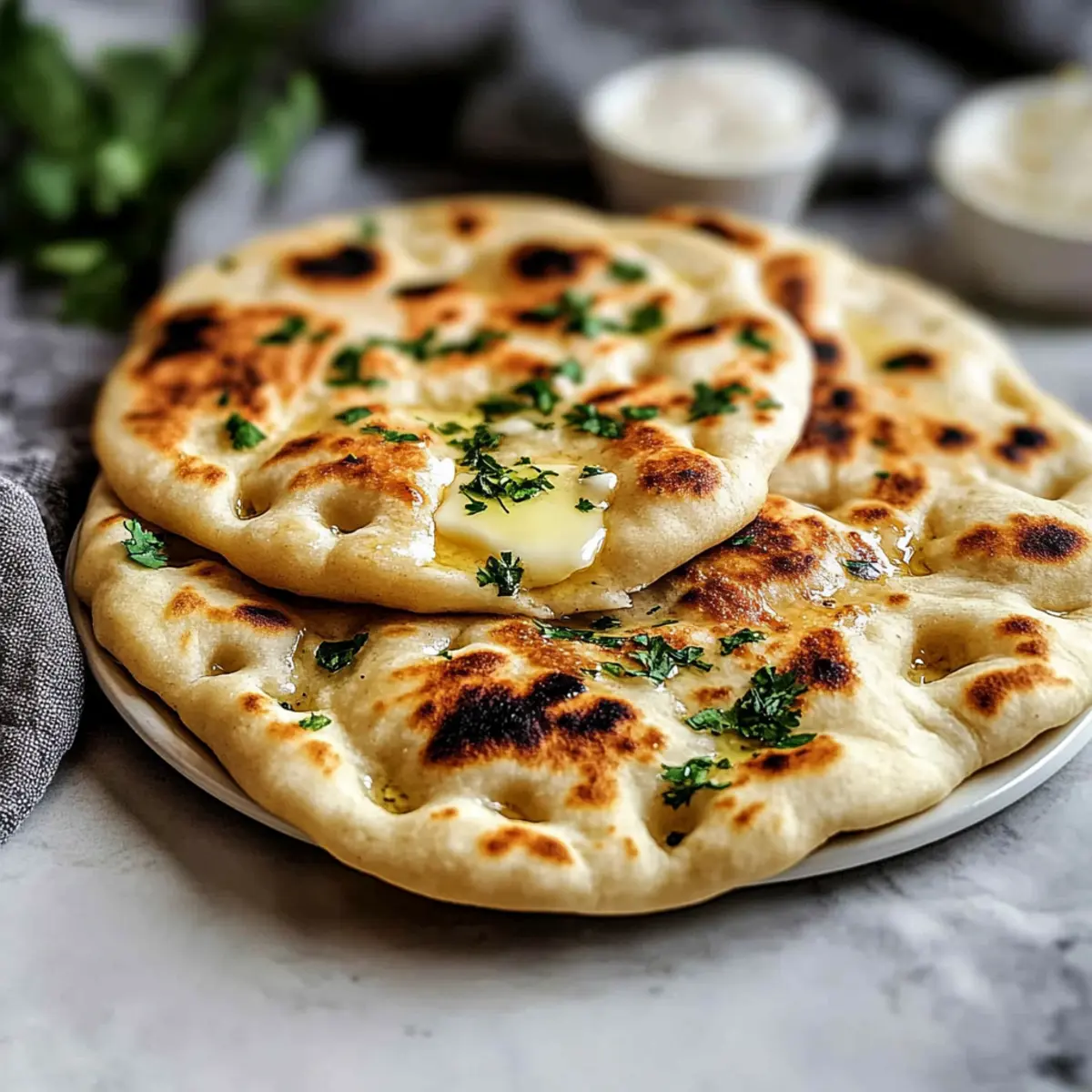 Easy Garlic Naan Bread