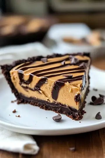Chocolate Peanut Butter Swirl Pie