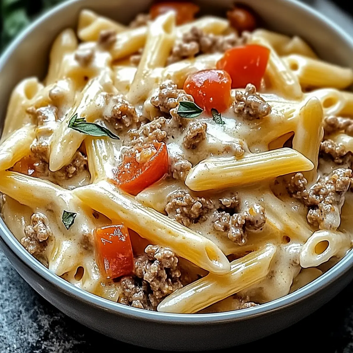 Creamy Rotel Pasta with Ground Beef