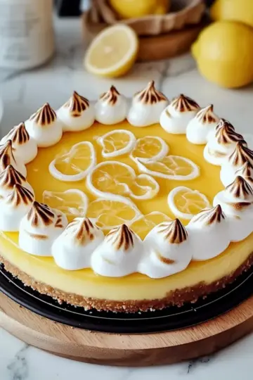 Triple Lemon Meringue Cheesecake
