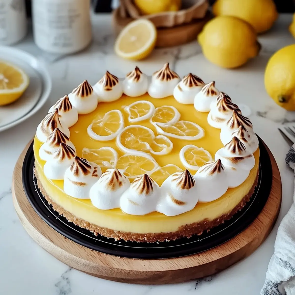 Triple Lemon Meringue Cheesecake