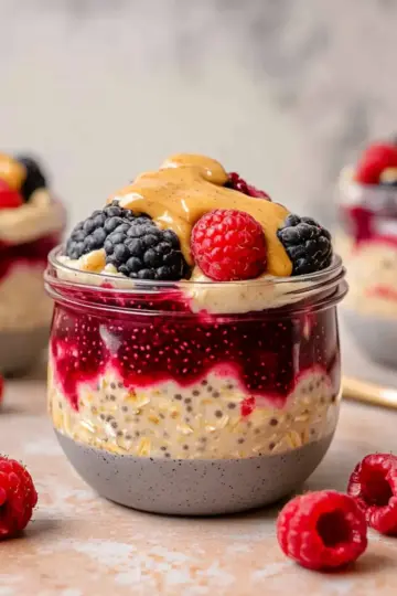 Peanut Butter and Jelly Overnight Oats