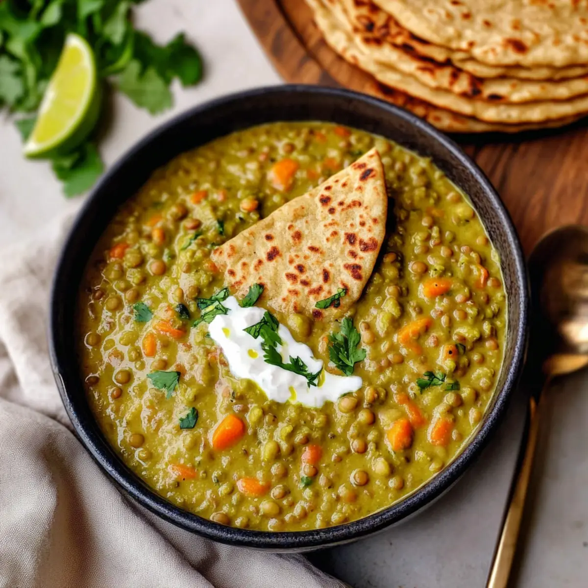 Green Lentil Dal Recipe