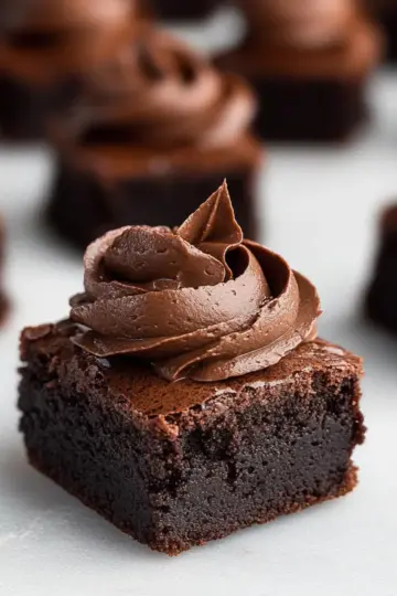 Brownie Bites with Whipped Chocolate Ganache