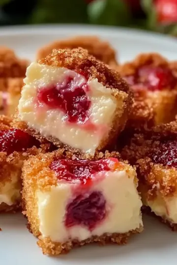 Strawberry Crunch Cheesecake Bites