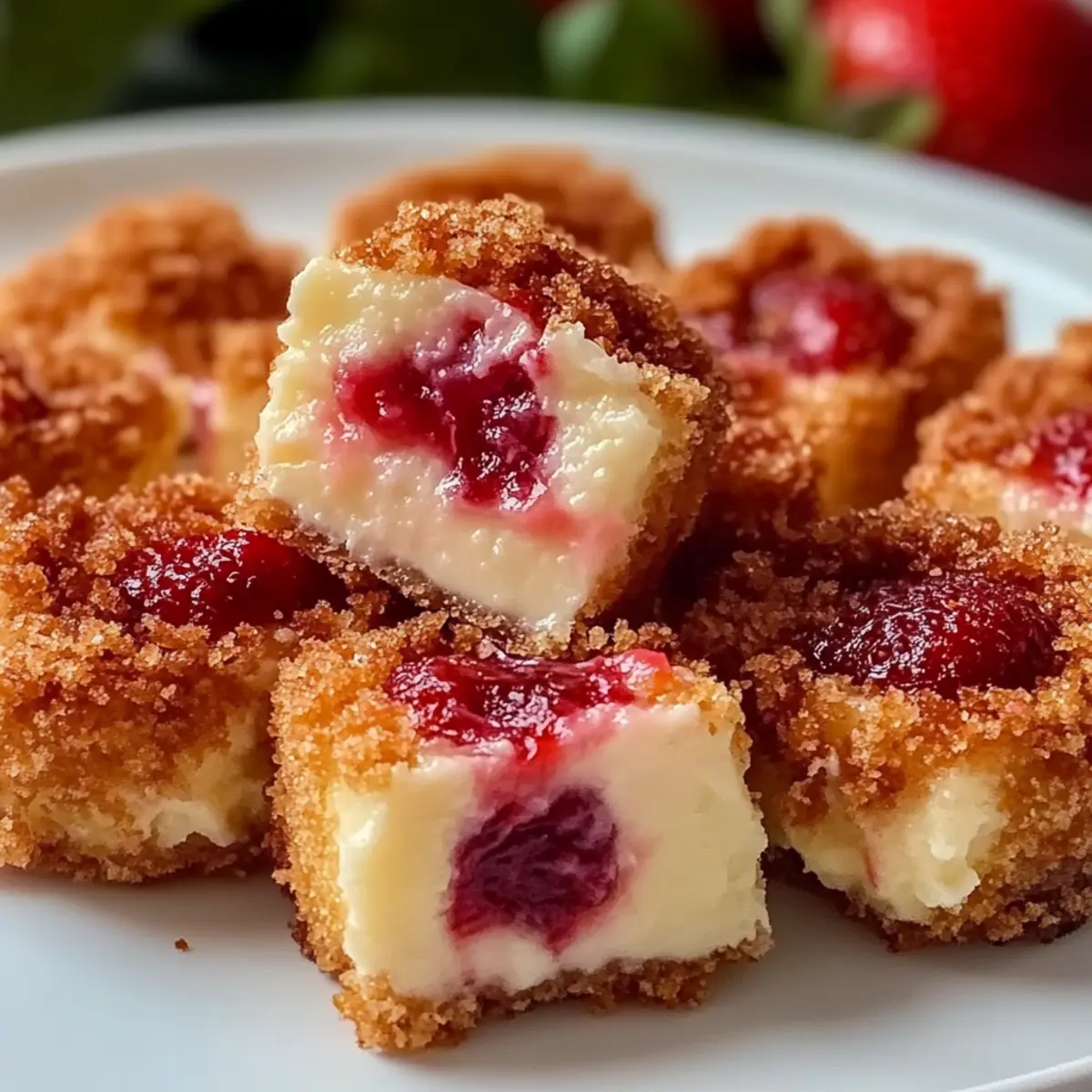 Strawberry Crunch Cheesecake Bites