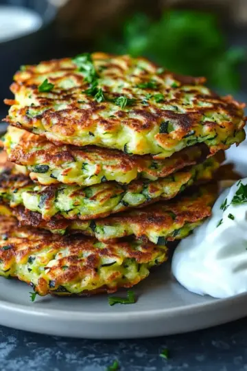 Healthy Zucchini Fritters Dish