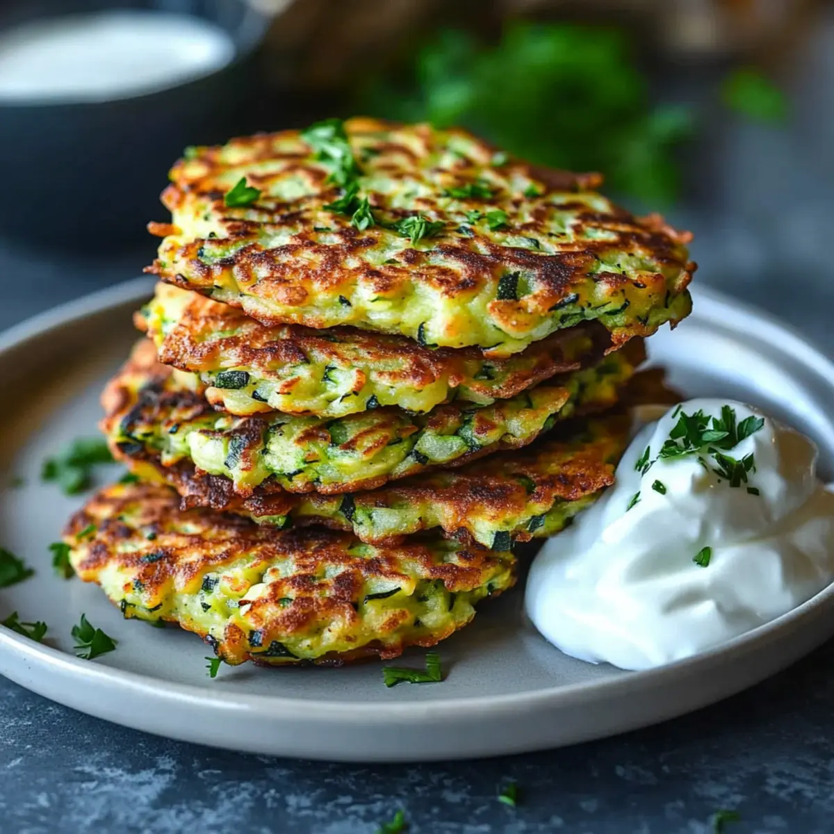 Healthy Zucchini Fritters Dish