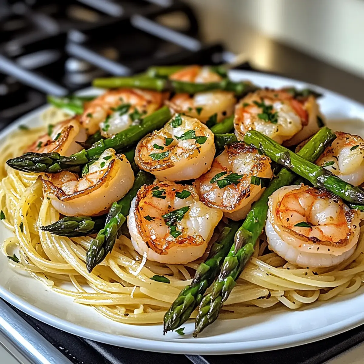 Asparagus Shrimp Angel Hair Pasta
