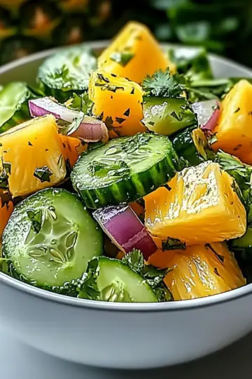 Refreshing Pineapple Cucumber Salad