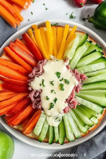 Rainbow Veggie Platter with Shamrock Ranch