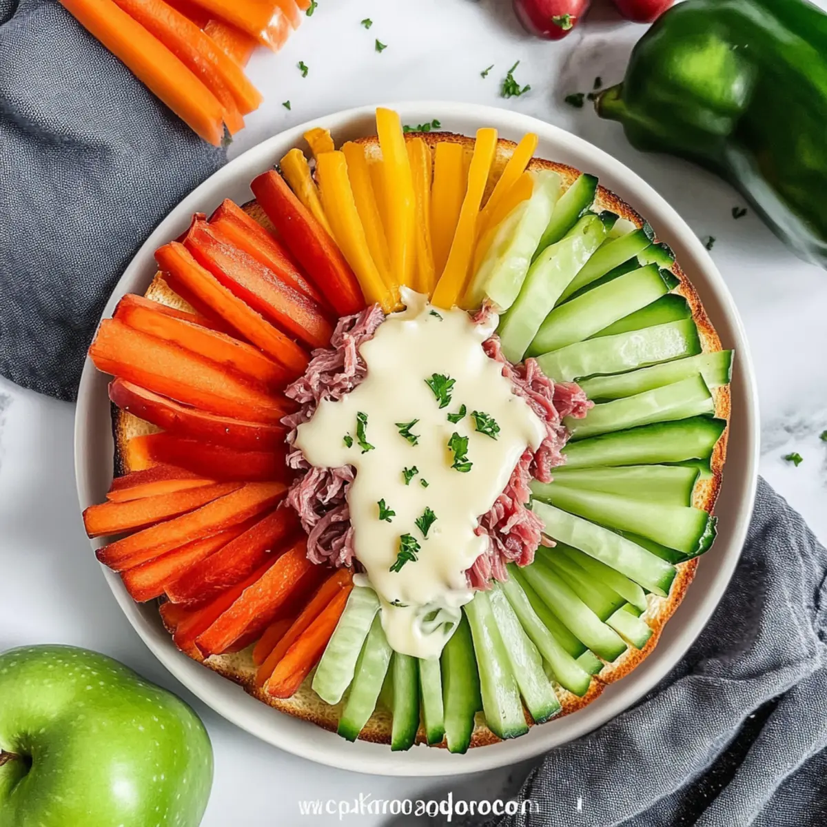 Rainbow Veggie Platter with Shamrock Ranch