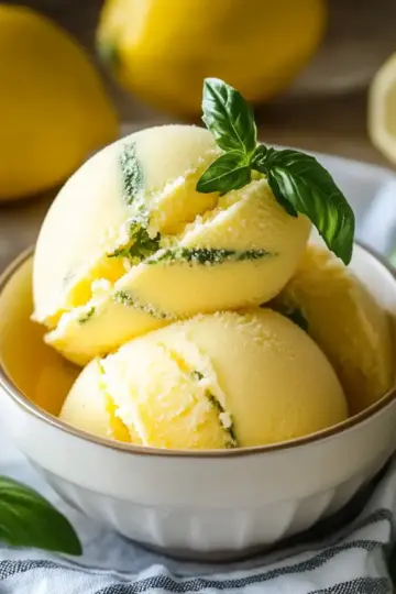 Lemon Basil Sorbet