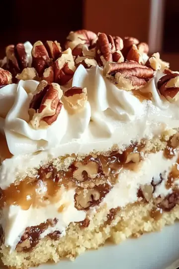 Butter Pecan Praline Poke Cake