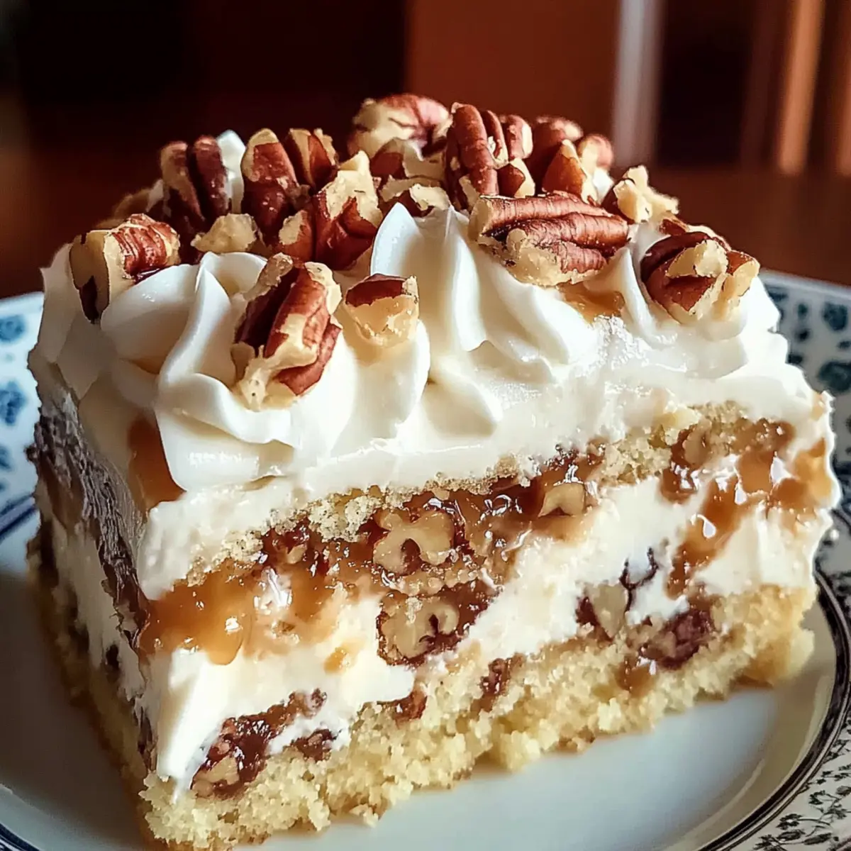 Butter Pecan Praline Poke Cake