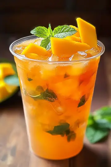 Homemade Mango Iced Tea