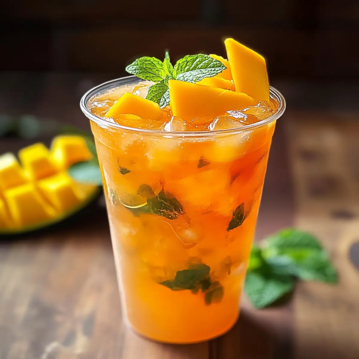 Homemade Mango Iced Tea
