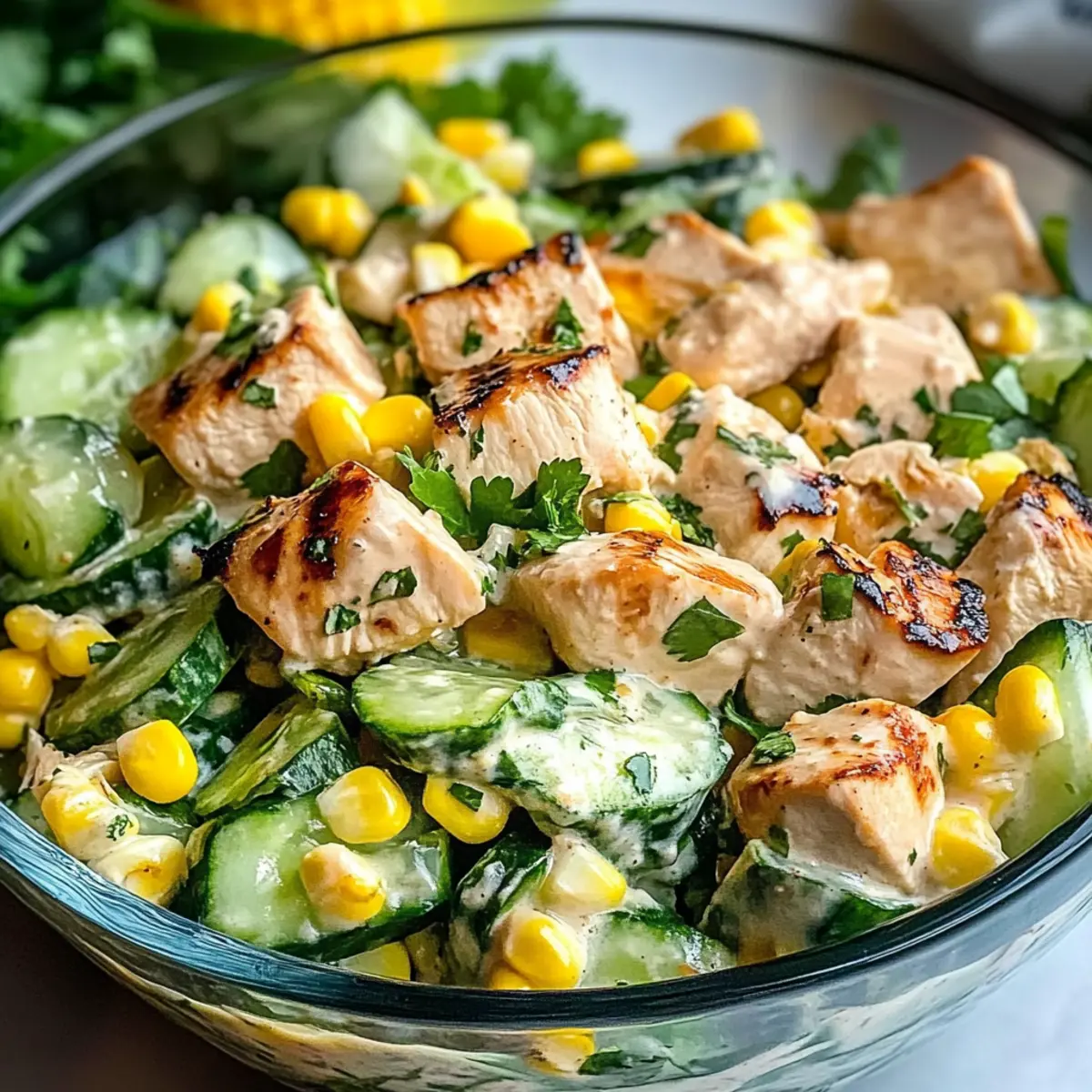 Street Corn Creamy Cucumber Chicken Salad
