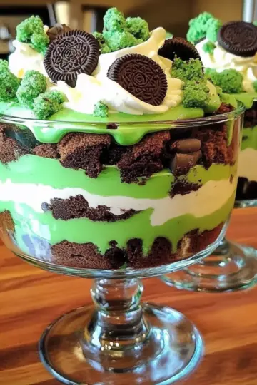 St. Patrick’s Day Brownie Trifle